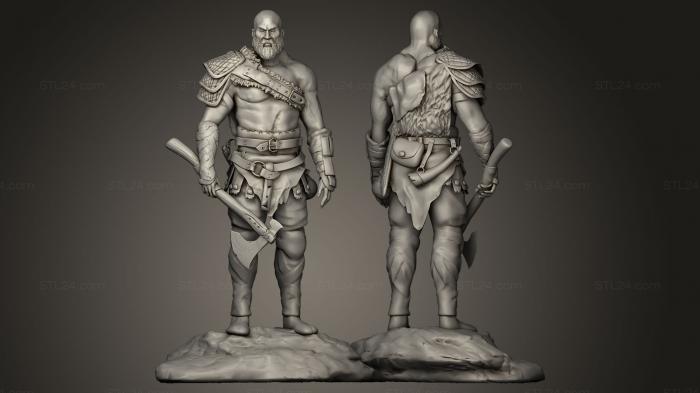 Figurines heroes, monsters and demons (kratos1, STKM_0048) 3D models for cnc
